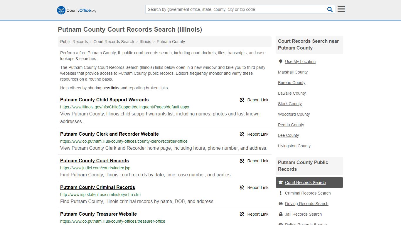Putnam County Court Records Search (Illinois) - County Office